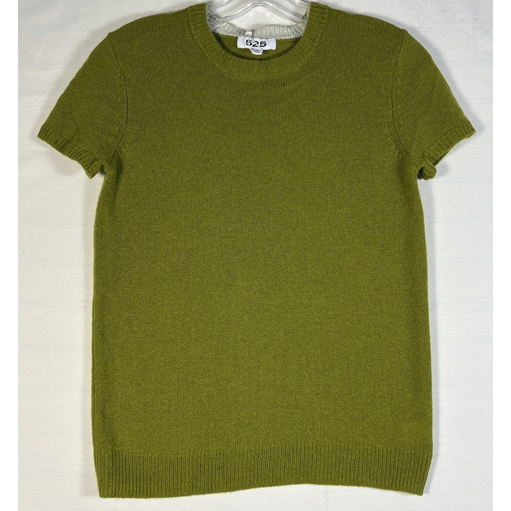 525 Womens cashmere sweater green shortsleeve XS NWT